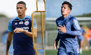 Luciano Juba, do Bahia, e Lucas Romero, do Cruzeiro (foto: Montagem de fotos de Letícia Martins/Bahia e Gustavo Aleixo/Cruzeiro)