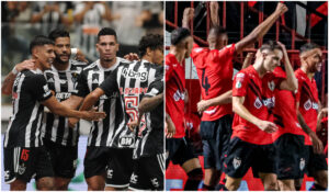 Atlético e Atlético-GO medirão forças pela 13ª rodada do Campeonato Brasileiro (foto: Montagem com imagens de Alexandre Guzanshe/EM/D.A Press e Ingryd Oliveira/ACG)