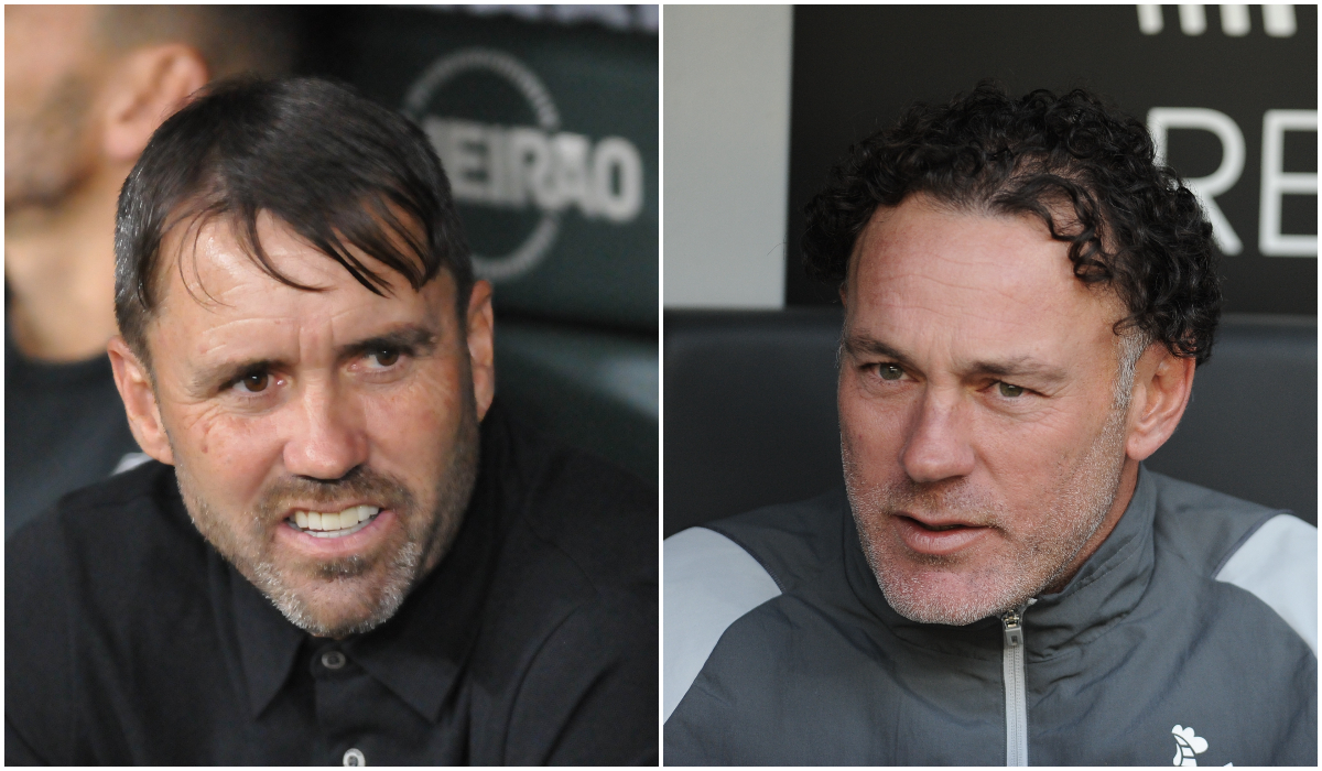 Eduardo Coudet e Gabriel Milito, técnicos de Internacional e Atlético (foto: Montagem com imagens de Alexandre Guzanshe/EM/D.A Press)