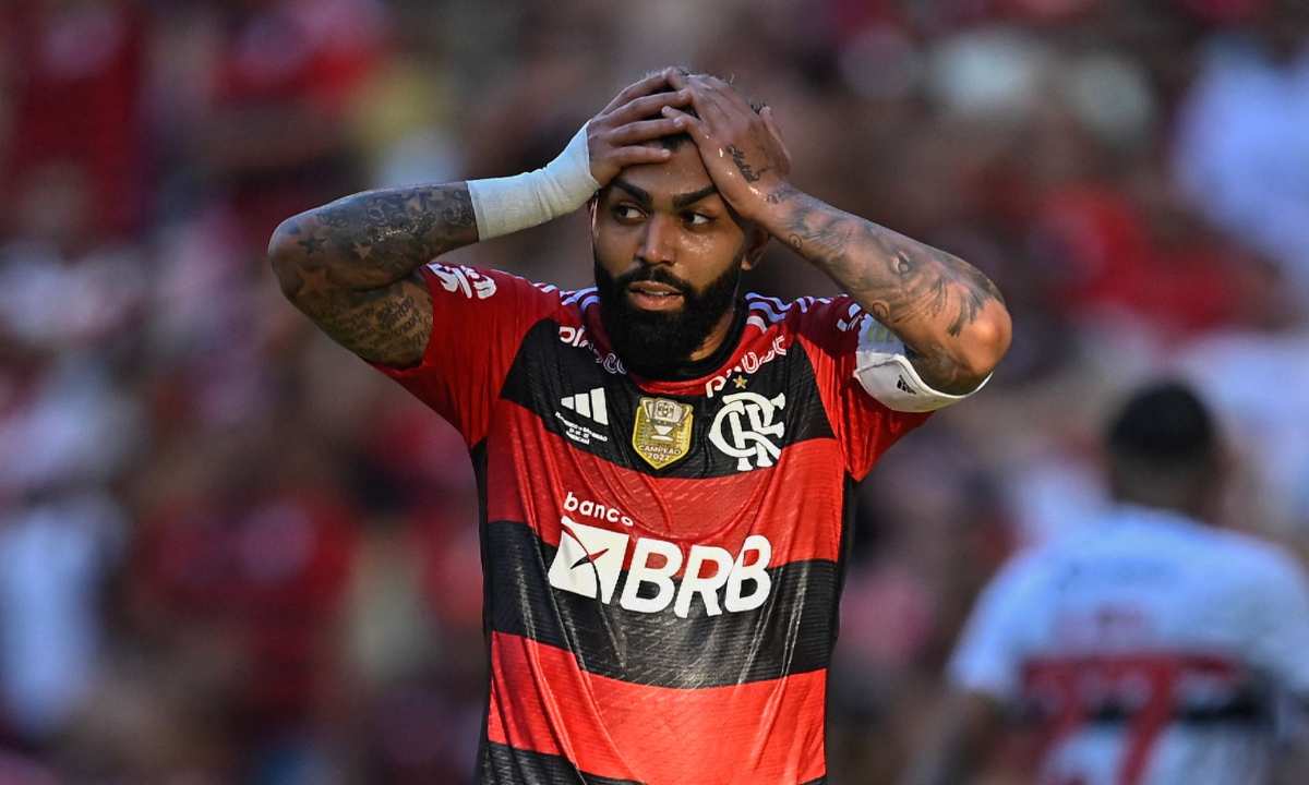 Gabriel Barbosa em jogo do Flamengo (foto: AFP)