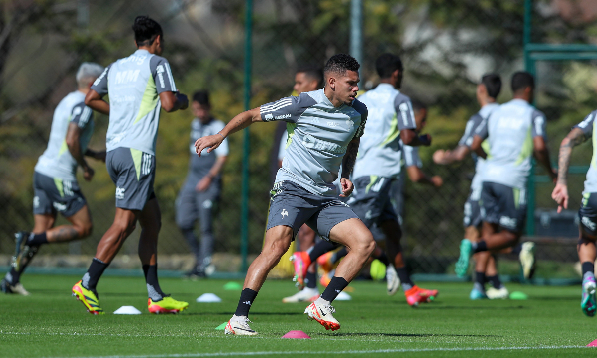 Jogadores do Atlético em treino na Cidade do Galo (foto: Daniela Veiga/Atlético)