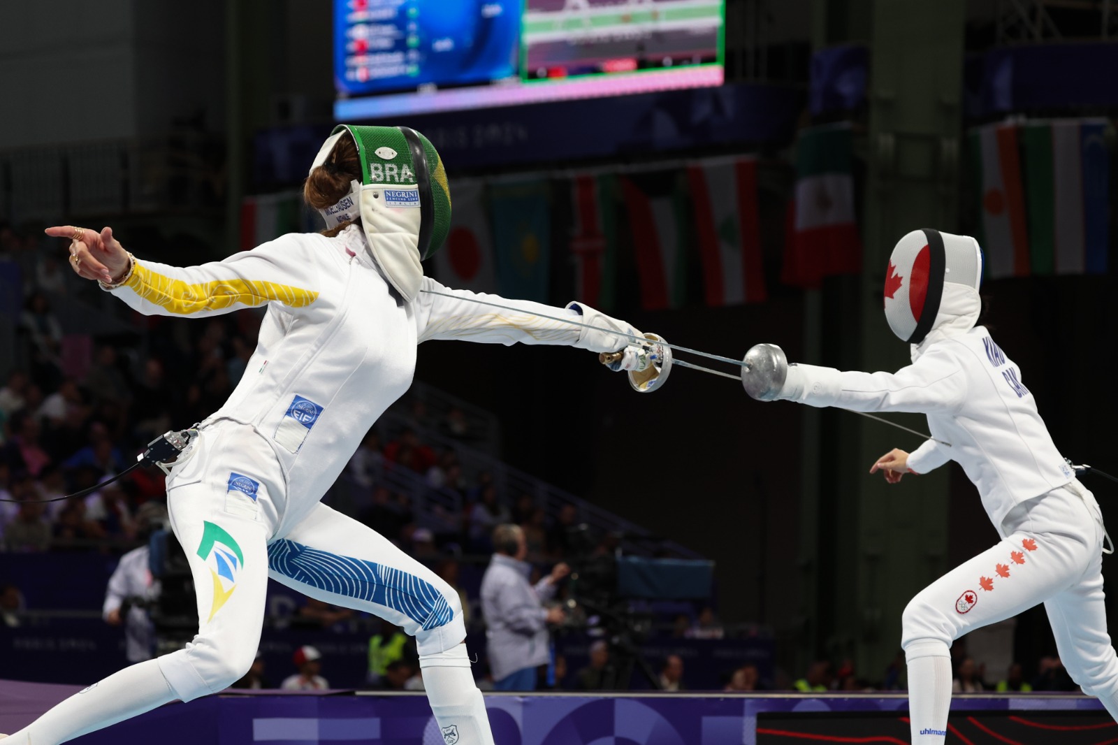 Nathalie Moellhousen na esgrima em Paris 2024 - (foto: Abelardo Mendes Jr/CB/D.A Press)