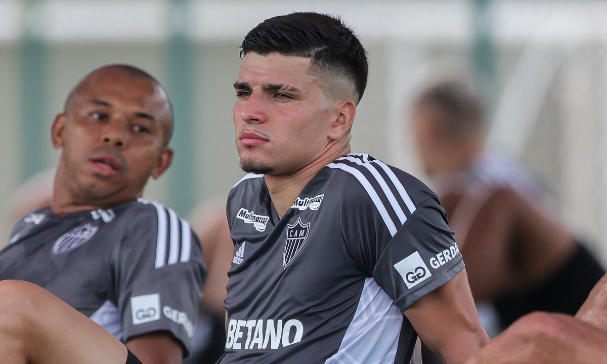 Isaac em treino pelo Atlético - (foto: Pedro Souza/Atlético)