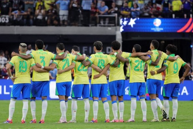 Jogadores da Seleção Brasileira (foto: Ethan Miller / GETTY IMAGES NORTH AMERICA / Getty Images via AFP)