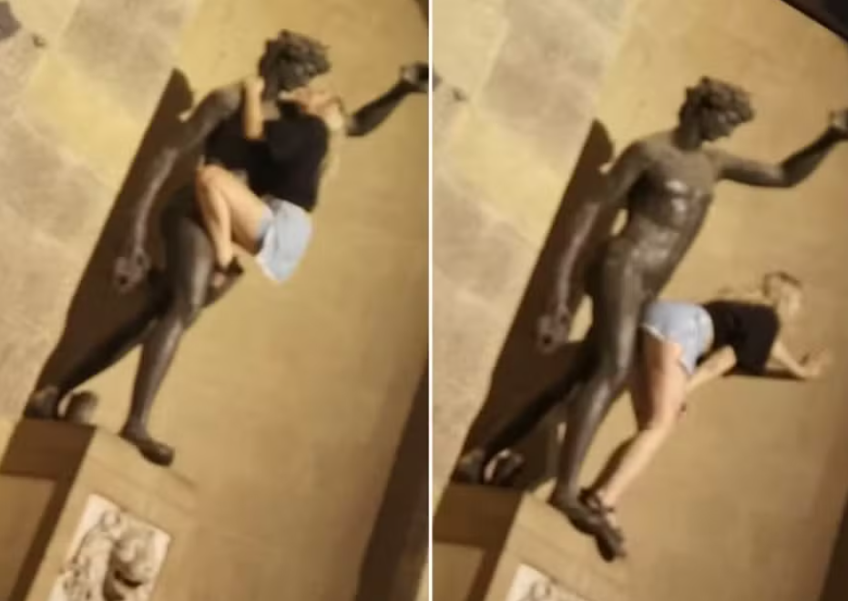 Turista causa espanto ao fazer poses sexuais em estátua na Itália » Portal MaisVip