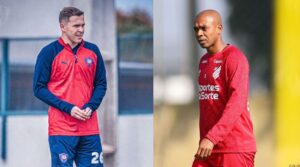 Jogadores das equipes em treino (foto: Divulgação / Cerro Porteño e Athletico-PR)