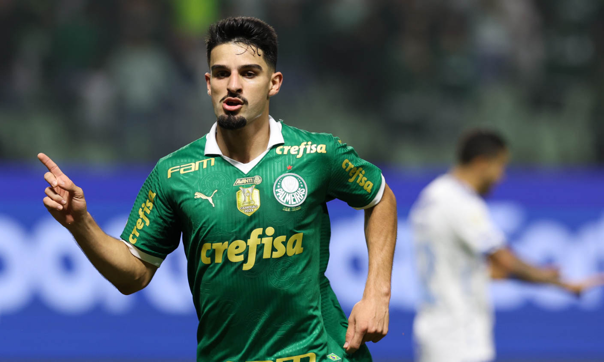 Flaco López comemorando gol contra o Cruzeiro (foto: Cesar Greco/Palmeiras)