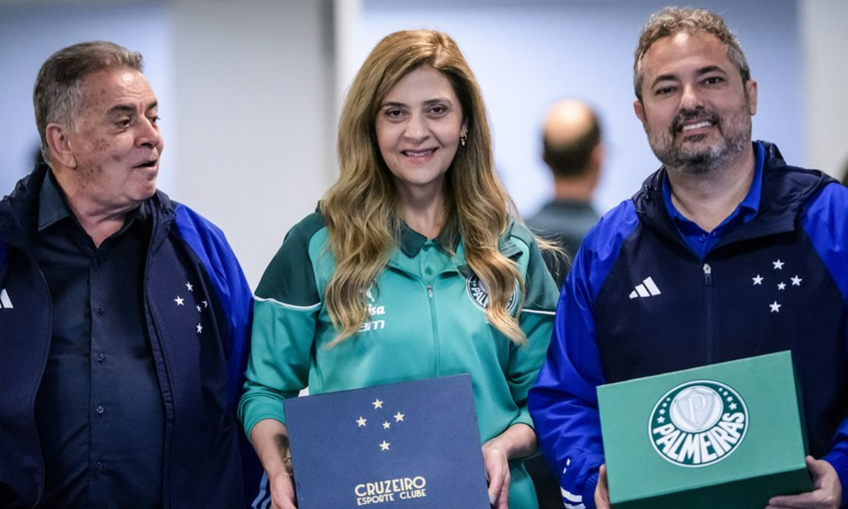 Paulo Pelaipe, Leila Pereira e Alexandre Mattos (foto: Gustavo Aleixo/Cruzeiro)