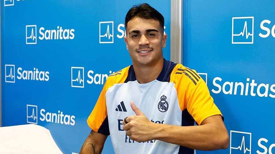 Reinier em reapresentação (foto: Divulgação / Real Madrid)