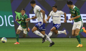 Dudu, do Palmeiras, em jogo contra o Cruzeiro (foto: Cesar Greco/Palmeiras)