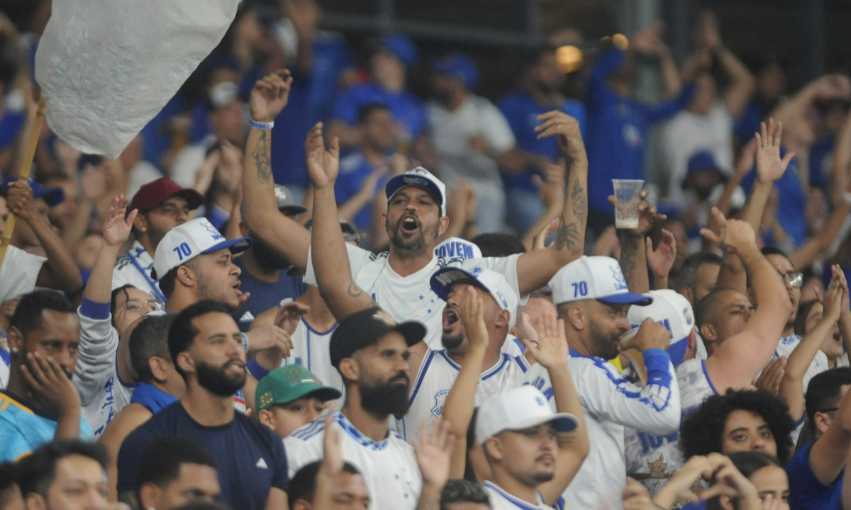 Torcida do Cruzeiro em jogo contra o Juventude (foto: Alexandre Guzanshe/EM/D.A.Press)