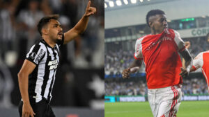 Botafogo e Internacional se enfrentam pelo Brasileiro (foto: MAURO PIMENTEL/AFP e Ricardo Duarte/Divulgação)