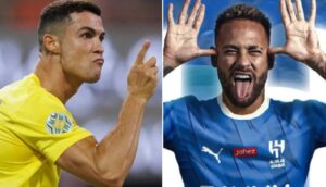 Ney e CR7 (foto: AFP e Divulgação Al-Hilal)