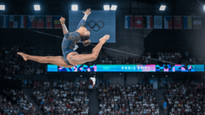 Rebeca Andrade, ginasta do Brasil, em Paris 2024 (foto: Leandro Couri/EM/DA Press)