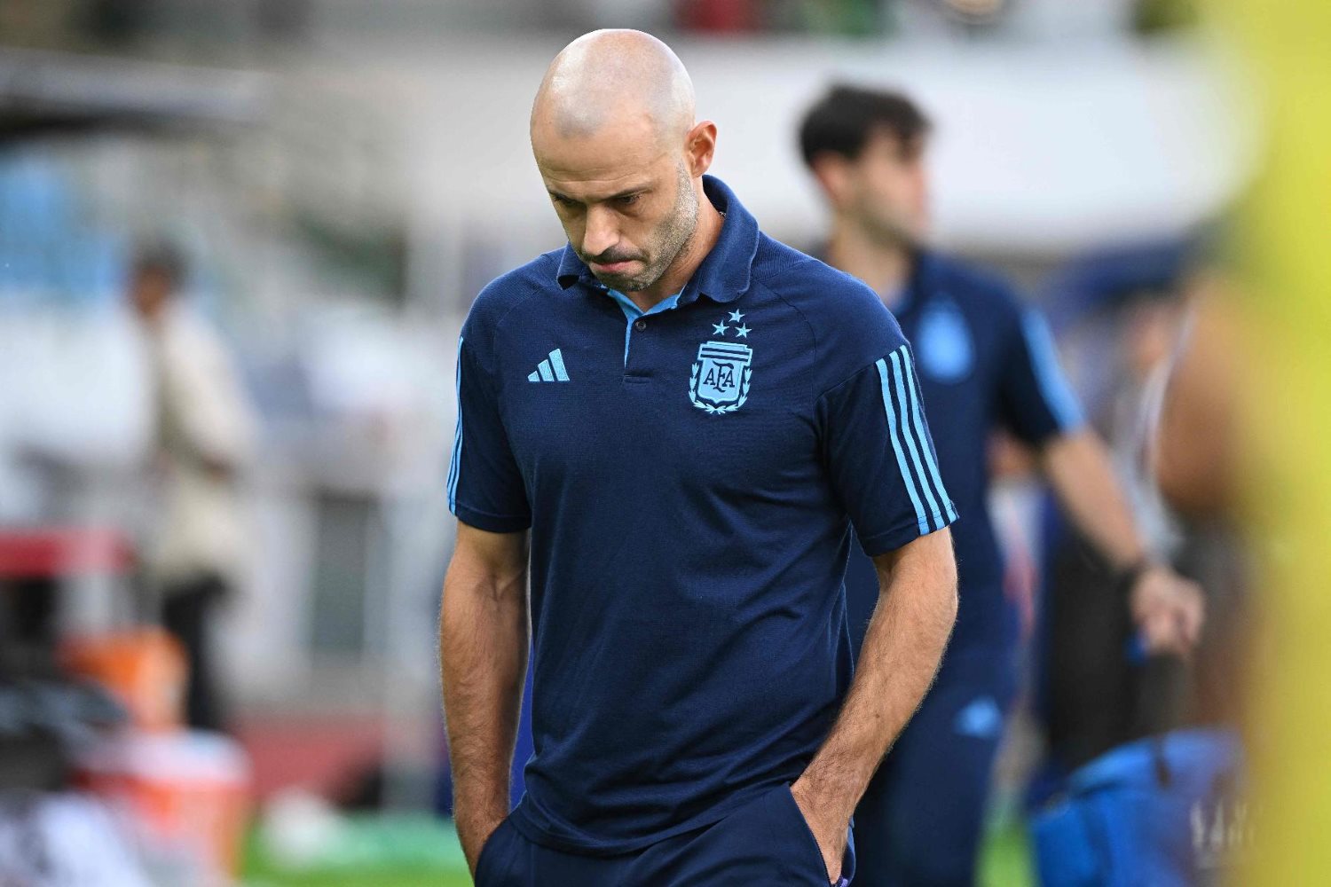 Mascherano na partida entre Argentina e Brazil, pelo torneio Pré-Olímpicio (foto: Federico Parra / AFP)