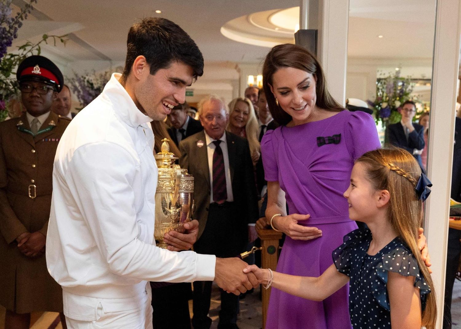 Encontro de Carlos Alcaraz com Kate Middleton, Princesa de Gales (foto: Andrew PARSONS / POOL / AFP)