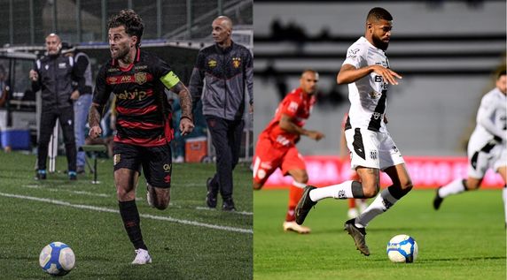 Lucas Lima, do Sport, e Castro, da Ponte Preta (foto: Júlia Galvão e Tiago Pavão / Sport Recife e Marcos Ribolli / PontePress)