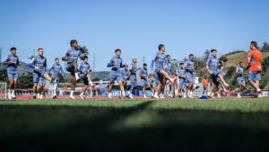 Cruzeiro treinando no Rio de Janeiro (foto: Gustavo Aleixo/Cruzeiro)