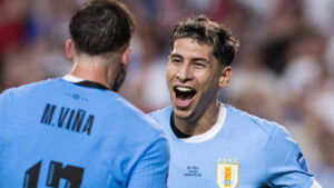 Jogadores do Uruguai comemorando (foto: Divulgação / Copa América)