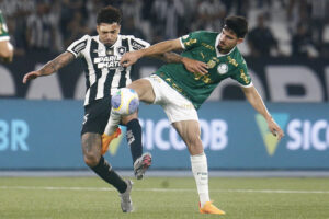 Gregore, do Botafogo, e Flaco López, do Palmeiras (foto: Vítor Silva/Botafogo)