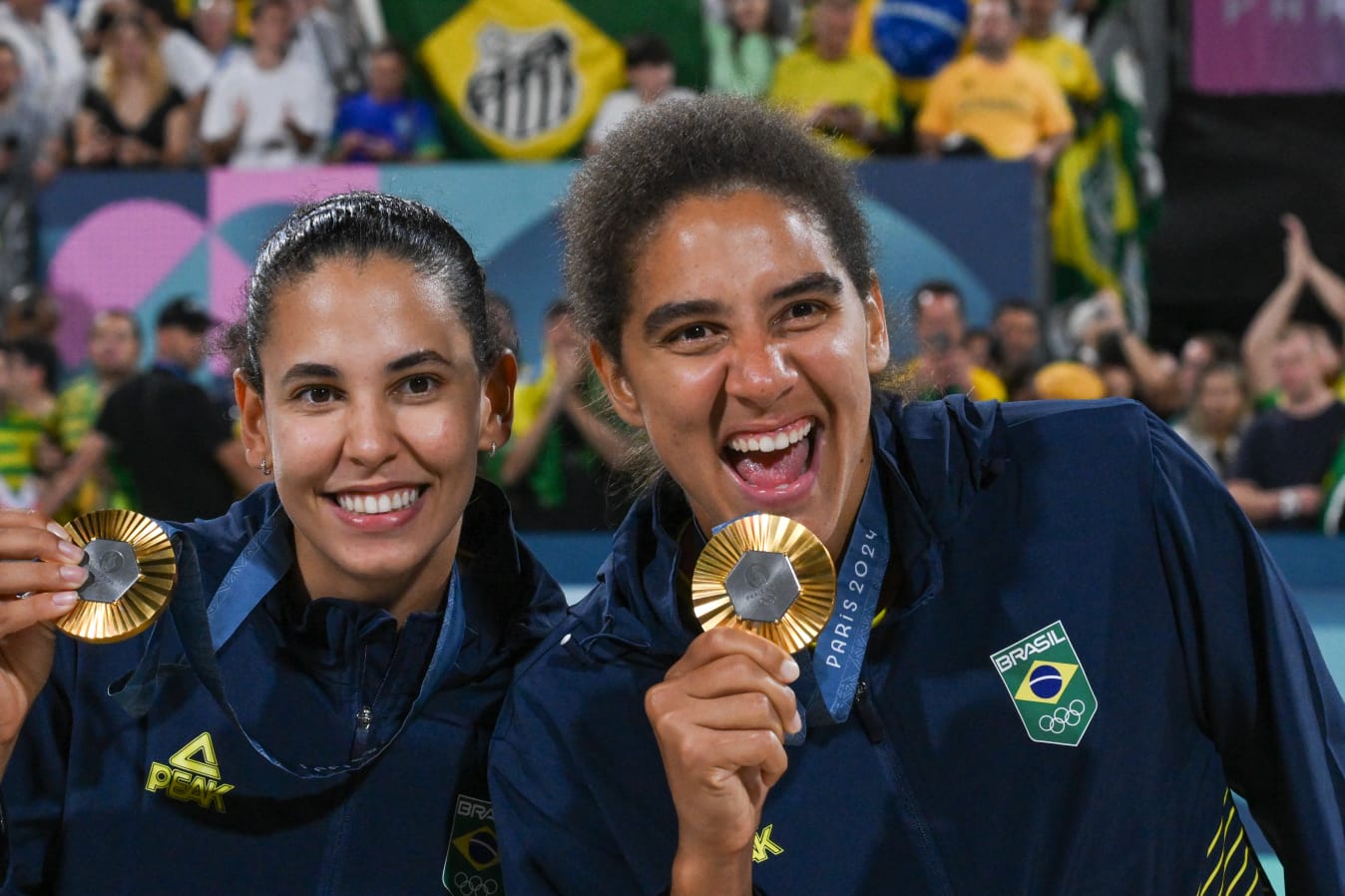 Ana Patrícia e Duda ganharam o ouro no vôlei de praia em Paris - (foto: Leandro Couri/EM D.A Press)