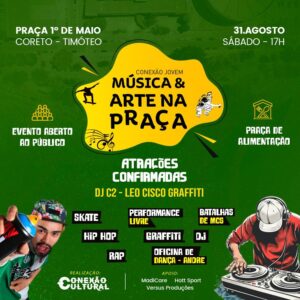 Conexão Cultural agita a Praça 1º de Maio no fim da tarde de sábado