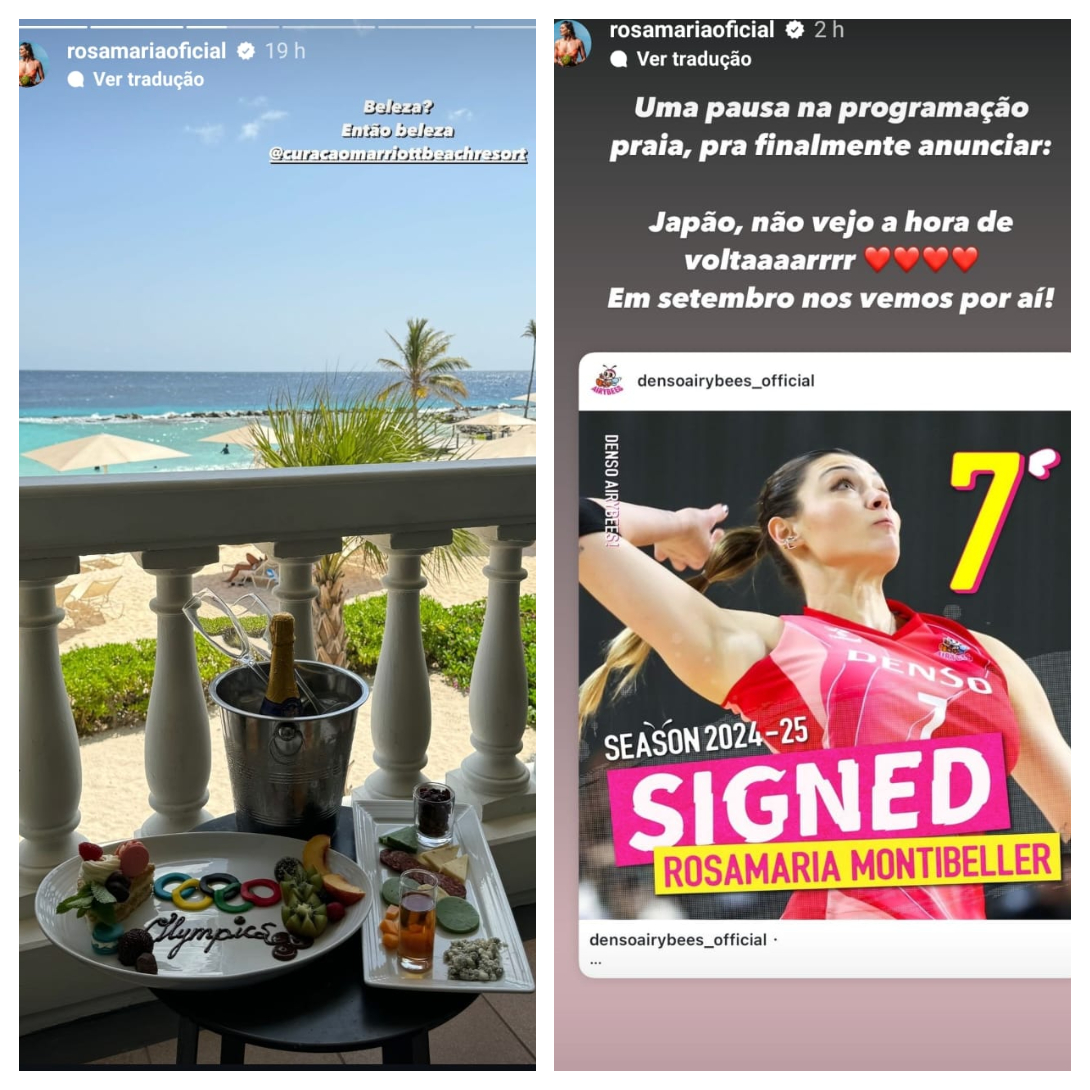 stories da jogadora Rosamaria no Instagram - (foto: Instagram/Reprodução)