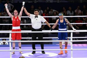 Bia Ferreira foi superada por Kellie Harrington e ficou com o bronze nos Jogos Olímpicos de Paris 2024 (foto: Leandro Couri/EM/D.A Press)