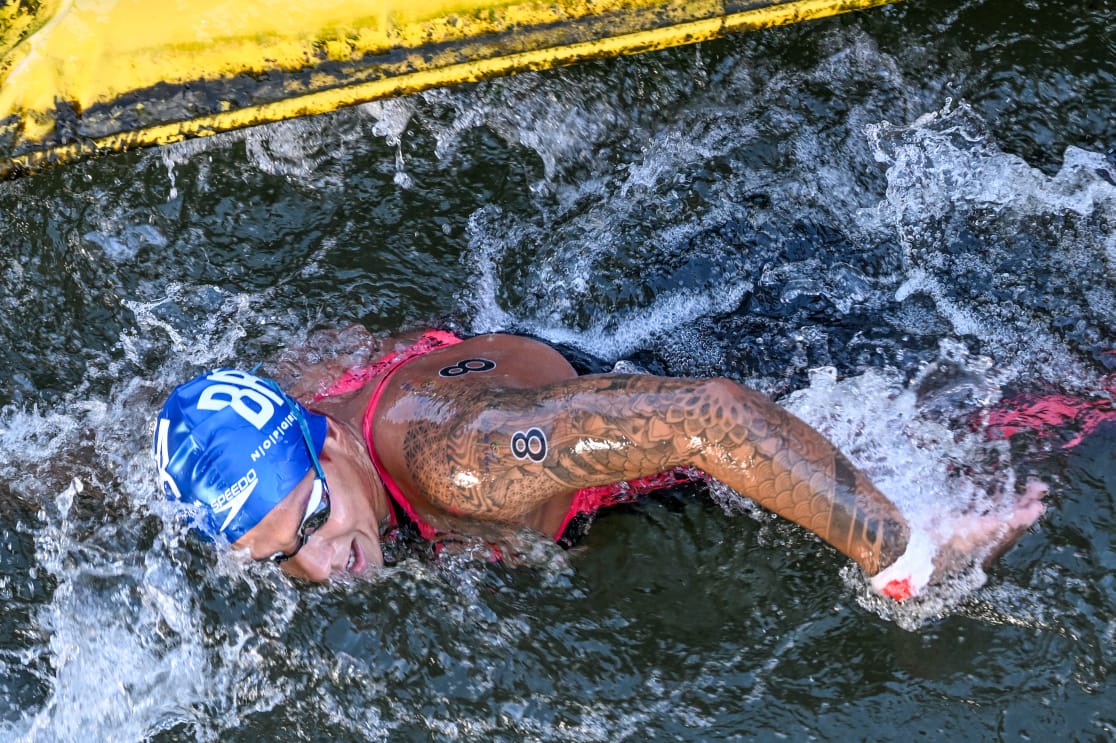 Ana Marcela Cunha durante prova da maratona aquática (foto: Leandro Couri/EM/D.A Press)