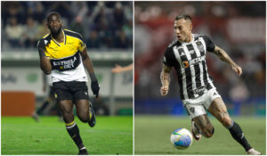 Bolasie e Vargas, atacantes de Criciúma e Atlético, respectivamente (foto: Cleiton Ramos/Criciúma e Pedro Souza/Atlético)