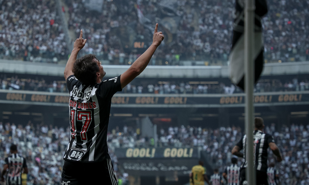 Igor Gomes comemora gol pelo Atlético na Arena MRV (foto: Pedro Souza/Atlético)