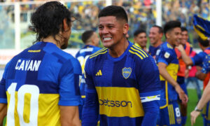 Marcos Rojo, defensor do Boca Juniors, disputou 61 jogos com a camisa da Seleção da Argentina (foto: ALEJANDRO PAGNI/AFP)