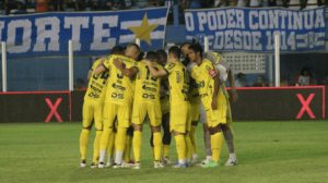 Jogadores do Mirassol na Série B (foto: Felipe Modesto/Agência Mirassol)