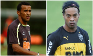 Serginho e Ronaldinho foram companheiros no Atlético entre 2012 e 2013 (foto: Alexandre Guzanshe/EM/D.A Press. Brasil)