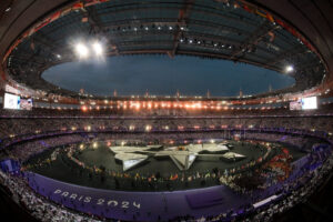 Stade de France durante a Cerimônia de Encerramento da Olimpíada de Paris (foto: Leandro Couri / EM / D.A Press)