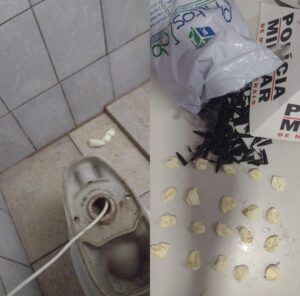 Polícia encontra cocaína escondida em vaso sanitário enquanto cumpria mandado de prisão