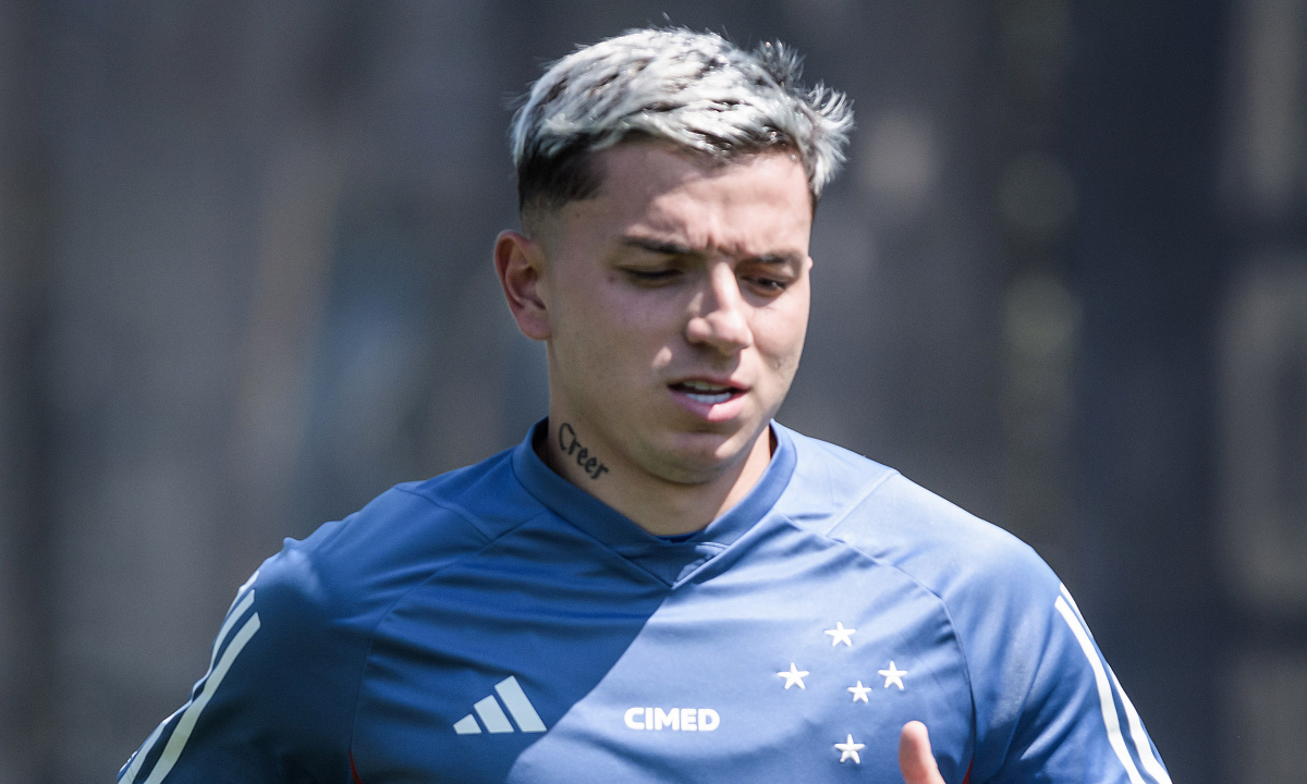 Álvaro Barreal em treino do Cruzeiro (foto: Gustavo Aleixo/Cruzeiro)