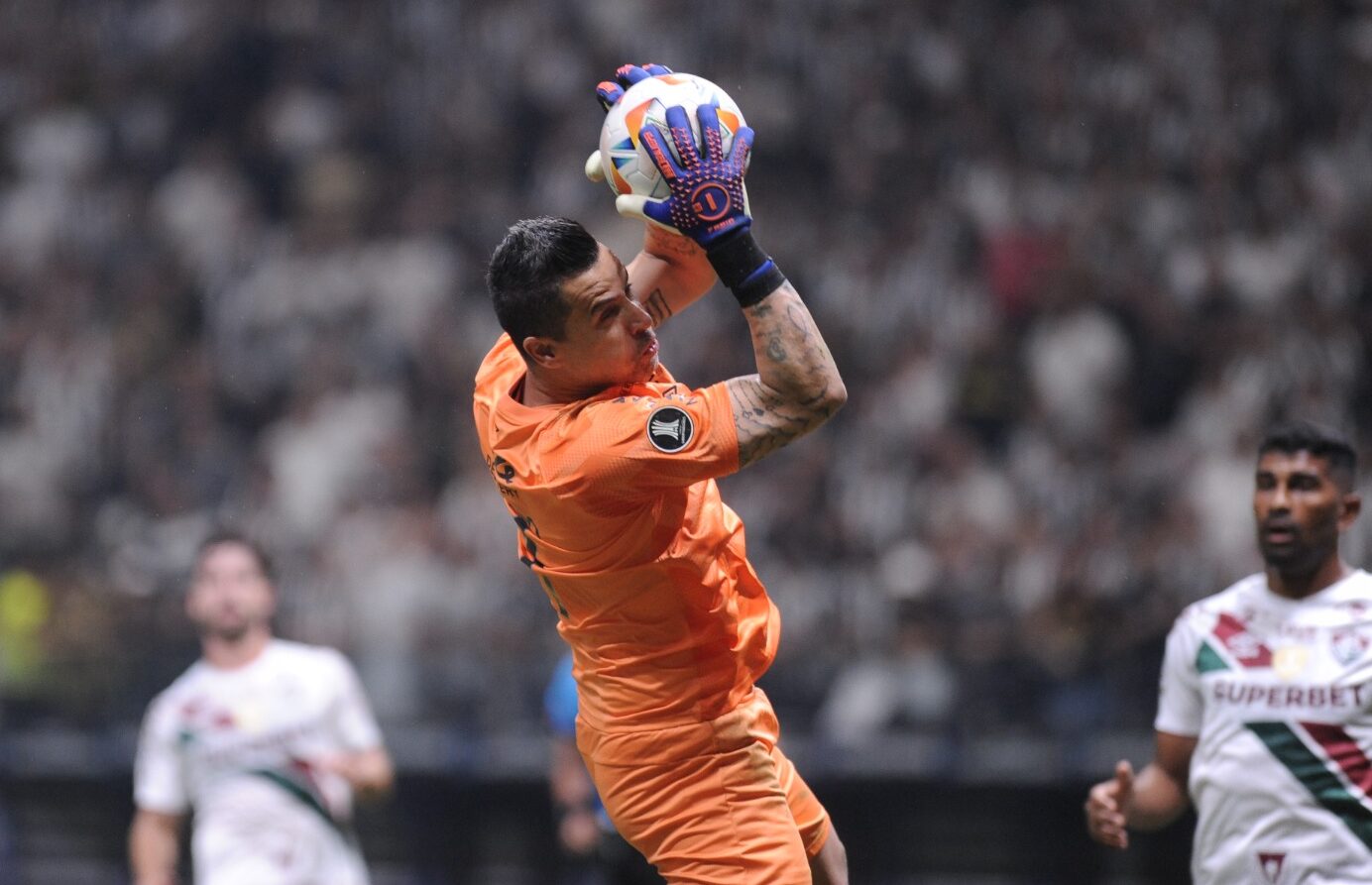 Goleiro Fábio, do Fluminense, agarra bola no ar (foto: Alexandre Guzanshe/EM/D.A Press)