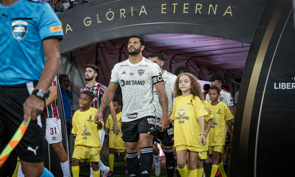 Jogadores do Atlético antes de jogo com o Fluminense (foto: Pedro Souza/Atlético)