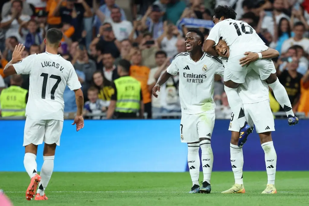 Vini Jr e Rodrygo marcaram para o Real Madrid (foto: Thomas COEX / AFP)