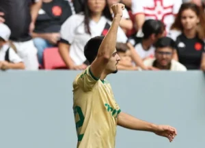 Flaco López fez o gol do Palmeiras contra o Vasco (foto: Cesar Greco/Palmeiras)