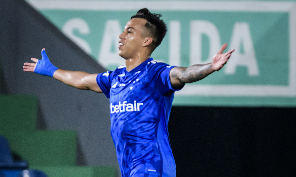 Kaio Jorge comemorando gol pelo Cruzeiro (foto: Gustavo Aleixo/Cruzeiro)