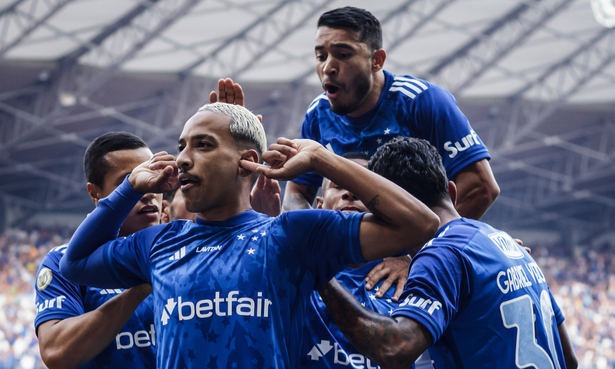 Matheus Pereira comemorando gol do Cruzeiro (foto: Gustavo Aleixo/Cruzeiro)