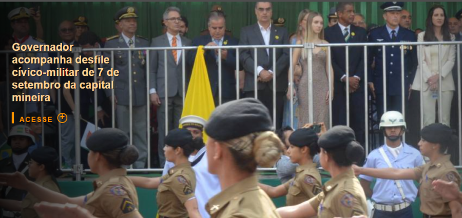 Governador acompanha desfile cívico-militar de 7 de setembro da capital mineira