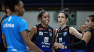 Jogadoras de vôlei do Minas (foto: Hedgard Moraes/MTC)