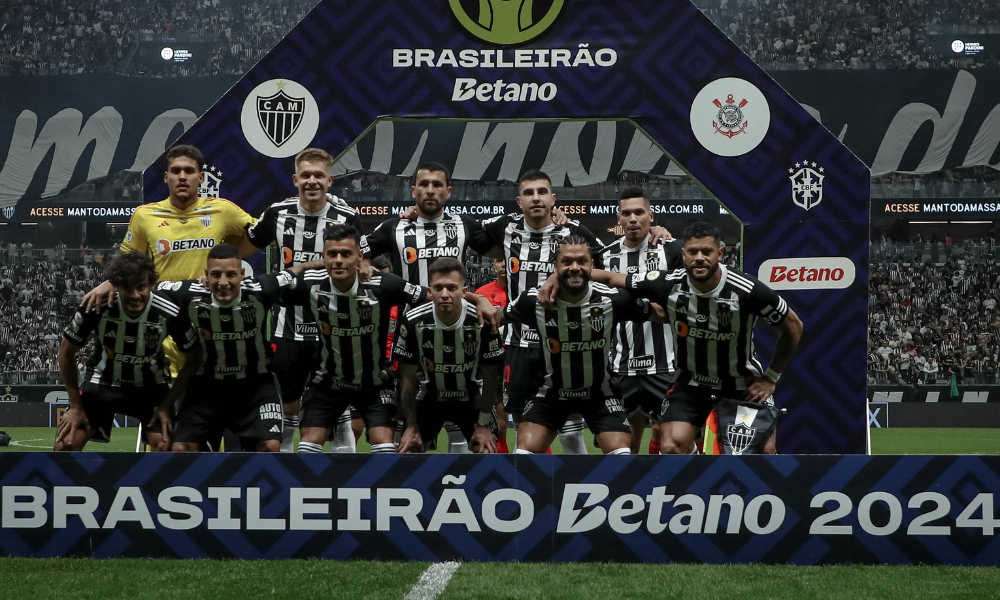 Jogadores do Atlético antes de jogo no Brasileiro (foto: Pedro Souza/Atlético)