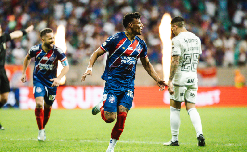 Lucho Rodríguez comemora gol pelo Bahia diante do Atlético (foto: Letícia Martins/EC Bahia)