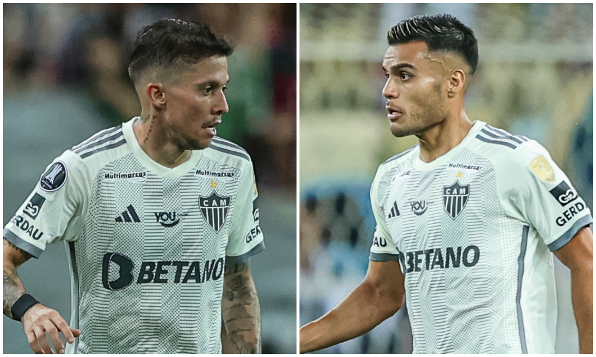 Bernard e Fausto Vera foram titulares do Atlético contra o Fluminense (foto: Pedro Souza/Atlético)