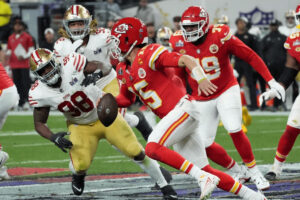 Lance de Kansas City Chiefs x San Francisco 49ers pela NFL (foto: Timothy A. Clary/AFP)