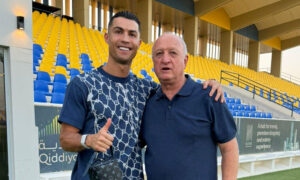 Felipão e Cristiano Ronaldo trabalharam juntos por quatro anos na Seleção de Portugal (foto: Divulgação)